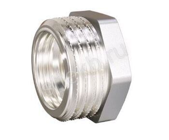 Футорка 1/2" НР х 1/4" ВР DN15х8  латунь никель  LD - Сантехтрейд - Интернет-магазин сантехники г. Екатеринбург