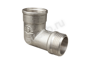 Угольник 90 гр  3/4" НР-НР латунь никель TAEN - Сантехтрейд - Интернет-магазин сантехники г. Екатеринбург