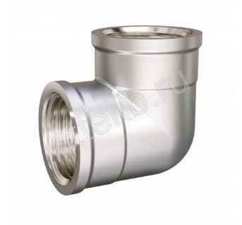 Угольник 90 гр 1 1/2" DN40 ВР/ВР латунь никель  LD - Сантехтрейд - Интернет-магазин сантехники г. Екатеринбург