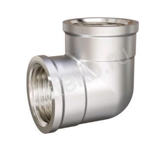 Угольник 90 гр 1/2" DN15 ВР/ВР латунь никель  LD - Сантехтрейд - Интернет-магазин сантехники г. Екатеринбург