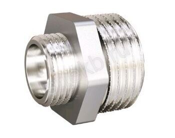 Ниппель переходной 2"НР х 1 1/2"НР DN50х40 латунь никель  LD - Сантехтрейд - Интернет-магазин сантехники г. Екатеринбург