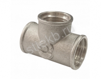 Тройник 1/2" ВР/ВР/ВР латунь никель VALFEX - Сантехтрейд - Интернет-магазин сантехники г. Екатеринбург