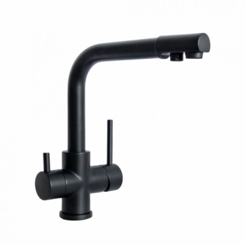 Смеситель для кухни GROSS AQUA 3120609MB Ecolife Черный с подключением к фильтру питьевой воды - Сантехтрейд - Интернет-магазин сантехники г. Екатеринбург