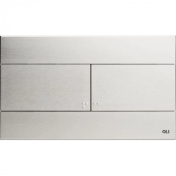 Кнопка механическая двойная OLI SLIM INOX 057141 пластик матовый с нержавеющим покрытием - Сантехтрейд - Интернет-магазин сантехники г. Екатеринбург