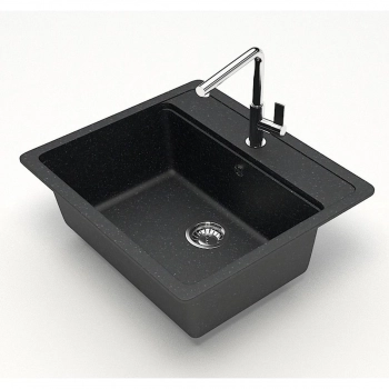 Мойка AGATA 9/Q4 Черная 570x505х200 матовая из искусственного камня - Сантехтрейд - Интернет-магазин сантехники г. Екатеринбург