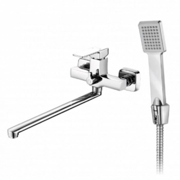 Смеситель для ванны GROSS AQUA 2800880C-35F Edge хром с длинным изливом 350 мм - Сантехтрейд - Интернет-магазин сантехники г. Екатеринбург