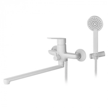 Смеситель для ванны GROSS AQUA 7121285MW-35F Dyno Matt White с длинным изливом 350 мм - Сантехтрейд - Интернет-магазин сантехники г. Екатеринбург