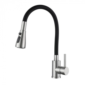 Смеситель для кухни GROSS AQUA 3241609SSB Neosteel черный, гибкий излив - Сантехтрейд - Интернет-магазин сантехники г. Екатеринбург