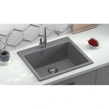 Мойка AGATA 44/Q8 Темно-серый 595x515x215 матовая из искусственного камня - Сантехтрейд - Интернет-магазин сантехники г. Екатеринбург