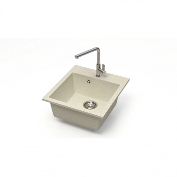 Мойка AGATA 44/Q2 Бежевый 595x515x215 матовая из искусственного камня - Сантехтрейд - Интернет-магазин сантехники г. Екатеринбург