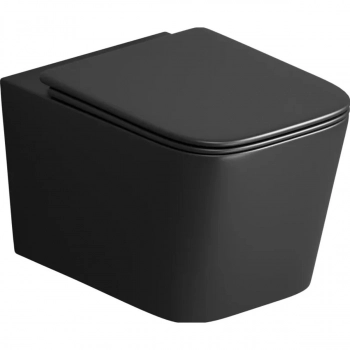 Унитаз подвесной Grossman торнадо GR-4404BMSQ, 485х340х290 мм, черный, матовый, безободковый, сиденье микролифт - Сантехтрейд - Интернет-магазин сантехники г. Екатеринбург