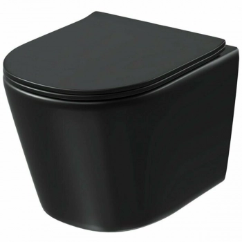 Унитаз подвесной Grossman торнадо GR-4477BMSQ, 485х360х330 мм, безободковый, сиденье микролифт, черный, матовый - Сантехтрейд - Интернет-магазин сантехники г. Екатеринбург