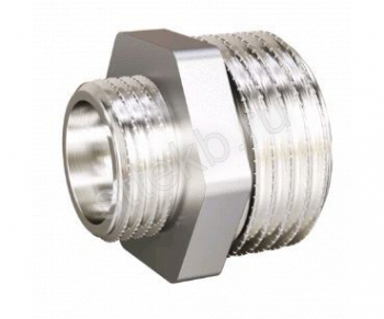 Ниппель переходной 1/2"НР х 3/8"НР DN15х10 латунь никель  LD - Сантехтрейд - Интернет-магазин сантехники г. Екатеринбург