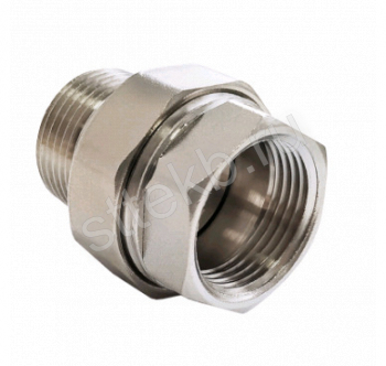 Американка 1/2" ВН/НР латунь никель VALFEX - Сантехтрейд - Интернет-магазин сантехники г. Екатеринбург