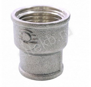 Муфта переходная 1"х3/4" ВР латунь никель VALFEX - Сантехтрейд - Интернет-магазин сантехники г. Екатеринбург