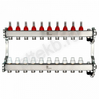 Коллектор нерж. Wester MUFS 1"-3/4 в сборе с расходомерами на 10 выходов - Сантехтрейд - Интернет-магазин сантехники г. Екатеринбург