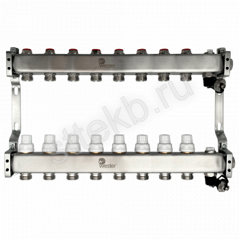 Коллектор нерж. Wester MUVS 1"-3/4 в сборе на 8 выходов - Сантехтрейд - Интернет-магазин сантехники г. Екатеринбург