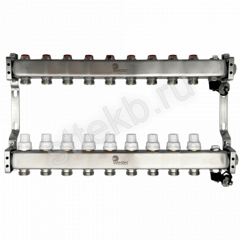 Коллектор нерж. Wester MUVS 1"-3/4 в сборе на 9 выходов - Сантехтрейд - Интернет-магазин сантехники г. Екатеринбург