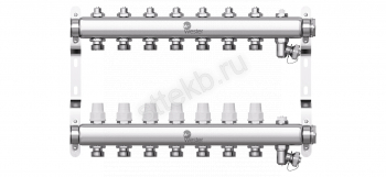 Коллектор нерж.Wester 1"-3/4 в сборе на 7 выходов с 2 заглушками - Сантехтрейд - Интернет-магазин сантехники г. Екатеринбург