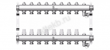 Коллектор нерж. Wester 1"-3/4 в сборе на 8 выходов с 2 заглушками - Сантехтрейд - Интернет-магазин сантехники г. Екатеринбург