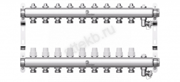 Коллектор нерж.Wester 1"-3/4 в сборе на 9 выходов  с 2 заглушками - Сантехтрейд - Интернет-магазин сантехники г. Екатеринбург