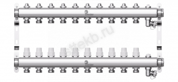 Коллектор нерж. Wester 1"-3/4 в сборе на 10 выходов с 2 заглушками - Сантехтрейд - Интернет-магазин сантехники г. Екатеринбург