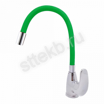 Смеситель ROEGEN RG014G для кухни, 40 мм, на гайке, с боковой металлической ручкой, с гибким салатовым изливом - Сантехтрейд - Интернет-магазин сантехники г. Екатеринбург