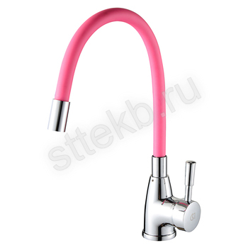 Смеситель ROEGEN RD014P для кухни, 40 мм, на гайке, с боковой ручкой, с гибким розовым изливом - Сантехтрейд - Интернет-магазин сантехники г. Екатеринбург