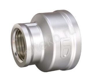 Муфта переходная 3/4"ВР х 1/2"ВР DN20х15 латунь никель  LD - Сантехтрейд - Интернет-магазин сантехники г. Екатеринбург