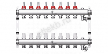 Коллектор нерж. Wester 1"-3/4 в сборе с расходомерами на 8 выходов - Сантехтрейд - Интернет-магазин сантехники г. Екатеринбург