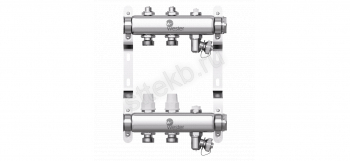 Коллектор нерж. Wester 1"-3/4 в сборе на 2 выхода с 2 заглушками - Сантехтрейд - Интернет-магазин сантехники г. Екатеринбург