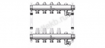 Коллектор нерж.Wester 1"-3/4 в сборе на 4 выхода с 2 заглушками - Сантехтрейд - Интернет-магазин сантехники г. Екатеринбург
