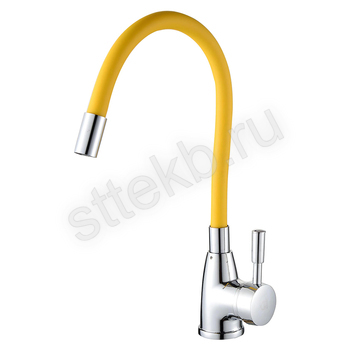 Смеситель ROEGEN RD014Y для кухни, 40 мм, на гайке, с боковой ручкой, с гибким желтым изливом - Сантехтрейд - Интернет-магазин сантехники г. Екатеринбург