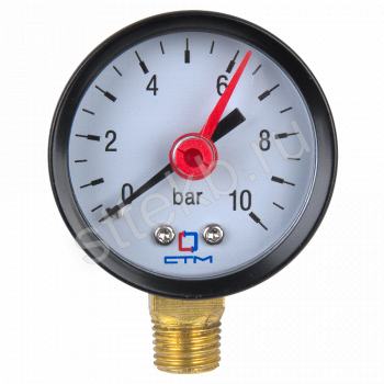 Манометр радиального подключения 1/4", измерение до 10 бар СТМ - Сантехтрейд - Интернет-магазин сантехники г. Екатеринбург