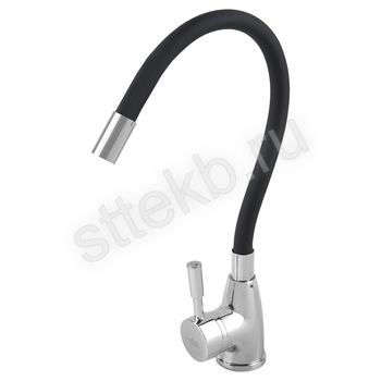 Смеситель FLOE FK234-DN для кухни, 40 мм, на гайке,с боковой штыревой ручкой, с гибким черным изливом - Сантехтрейд - Интернет-магазин сантехники г. Екатеринбург