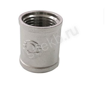 Муфта 3/4" ВР латунь никель VALFEX - Сантехтрейд - Интернет-магазин сантехники г. Екатеринбург