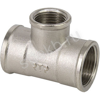 Тройник 1 1/2" ВР/ВР/ВР латунь никель RTP - Сантехтрейд - Интернет-магазин сантехники г. Екатеринбург