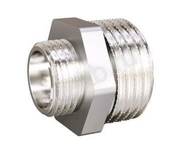 Ниппель переходной 1"НР х 3/4"НР DN25х20 латунь никель  LD - Сантехтрейд - Интернет-магазин сантехники г. Екатеринбург