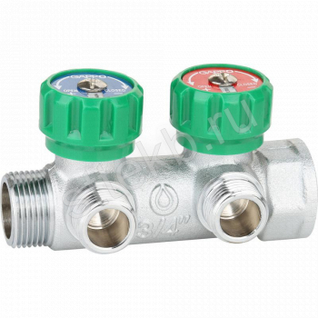 Коллектор регулирующий «ПЛОСКОЕ УПЛОТНЕНИЕ» ВР-НР  3/4"x1/2"х2 вых Gappo G1001.02 - Сантехтрейд - Интернет-магазин сантехники г. Екатеринбург