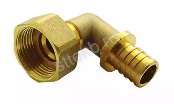 Угольник Аксиальный с накидной гайкой латунь 16*1/2" GAMINI - Сантехтрейд - Интернет-магазин сантехники г. Екатеринбург