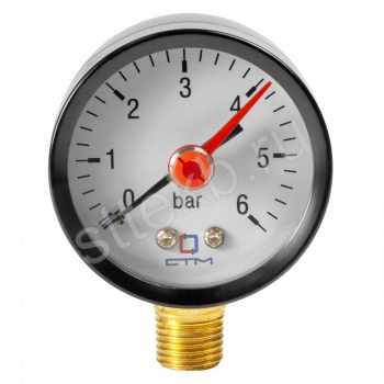 Манометр радиального подключения 1/4", измерение до 6 бар СТМ - Сантехтрейд - Интернет-магазин сантехники г. Екатеринбург