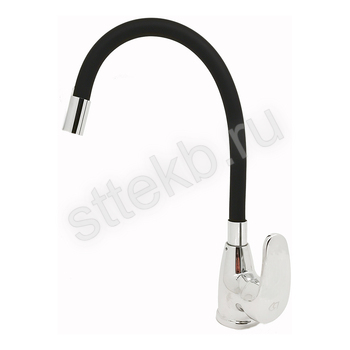 Смеситель ROEGEN RG014N для кухни, 40 мм, на гайке, с боковой металлической ручкой, с гибким черным изливом - Сантехтрейд - Интернет-магазин сантехники г. Екатеринбург